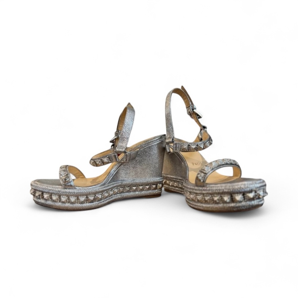 Silver Platform Wedge Sandals